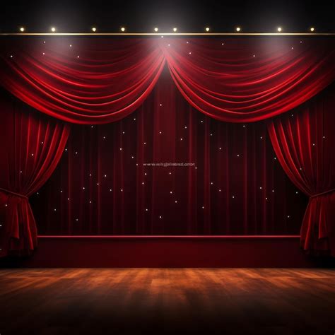 Premium AI Image | a stage with red curtains and a spotlight on it