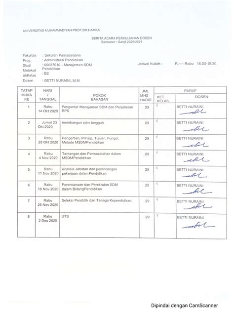 Berita Acara Perkuliahan Pdf