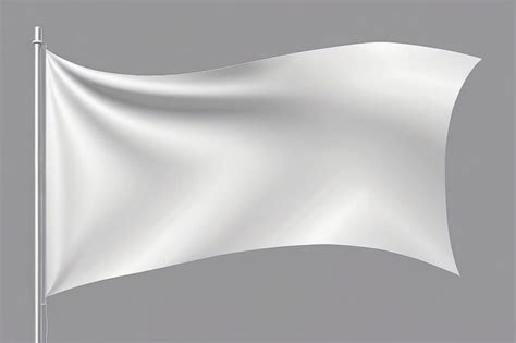 Premium Photo White Waving Flag Template Clean Horizontal Canvas For Your Design Empty Blank