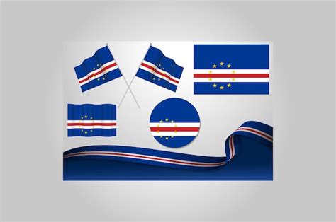 Premium Vector Set Of Cape Verde Flags In Different Designs Icon