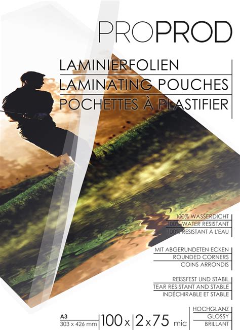 Proprod Premium Pack De Pochettes De Plastification A Microns