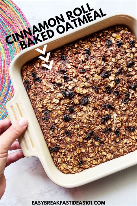 Cinnamon Roll Baked Oatmeal Recipe Easy Breakfast Ideas