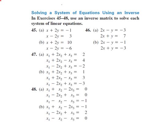 Solved I Solving A System Of Equations Using An Inverse In