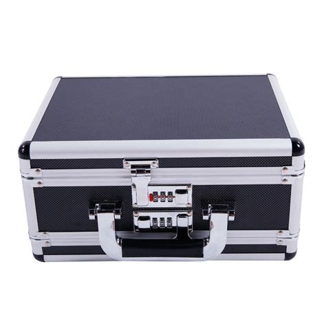 Veryke Small Safe Box Aluminum Locking Gun Case Pistol Hand Gun Lock Box Hard Storage Carry