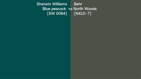 Sherwin Williams Blue Peacock SW 0064 Vs Behr North Woods N410 7