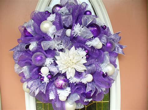 Purple Christmas Wreath for sale! Christmas Floral Decor, Purple Christmas Decorations, Purple ...