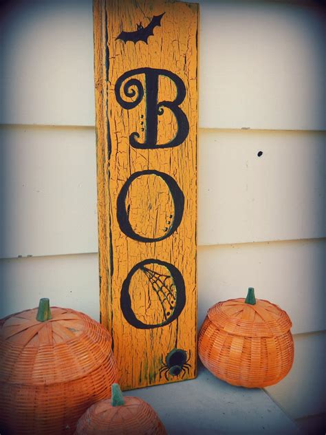 Boo Halloween Decor Sign Halloween Wood Crafts Fall Halloween Decor