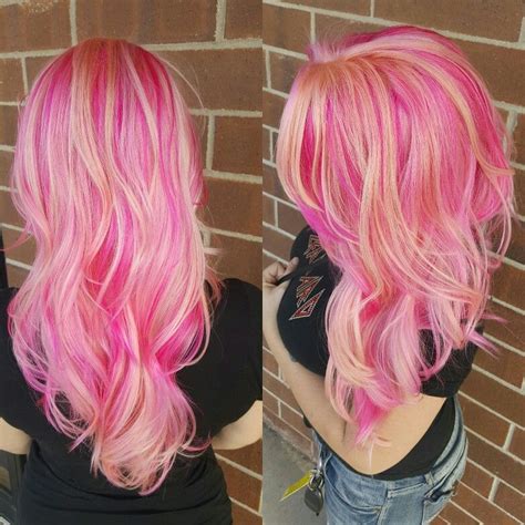 Prism Placement Using Pravana Vivids And Pastels For This Multi Dimensional Pink Finish Hair By