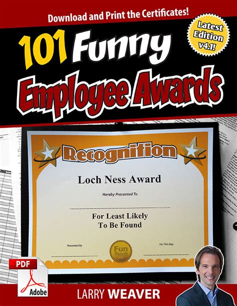 Funny Employee Awards™ - 101 Funny Awards for Employees, Work, Staff ...