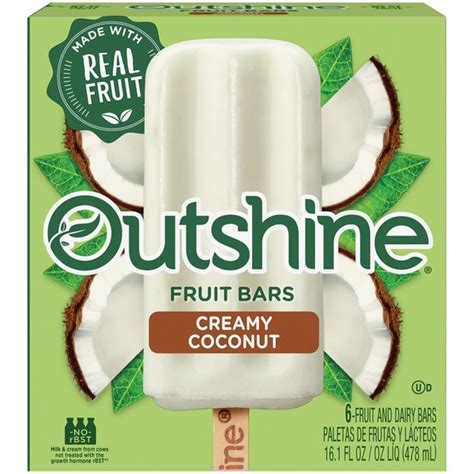 Outshine Creamy Coconut Fruit And Dairy Bars 6 Ct Instacart