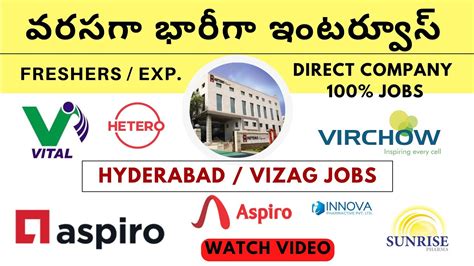 Pharma Jobs In Hyderabad For Freshers Vizag Pharma Company Jobs