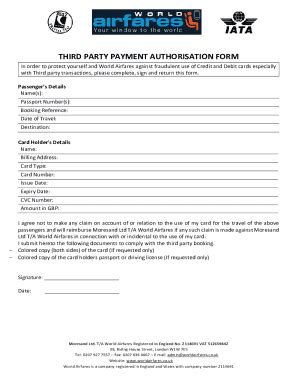 Fillable Online Free Sample Third Party Authorization Forms In Pdfms