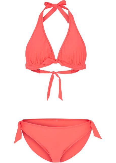 Trendiger Bikini Mit Druck Aus Nachhaltiger Badeware Koralle