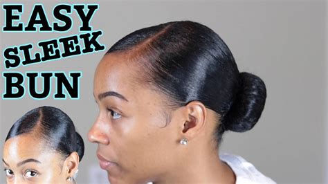 Easy Sleek Low Bun Tutorial On Natural Hair Youtube