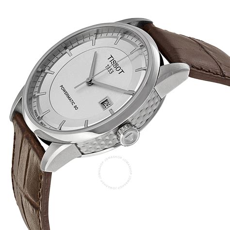 Tissot Luxury Powermatic 80 Automatic Silver Dial Brown Leather Mens