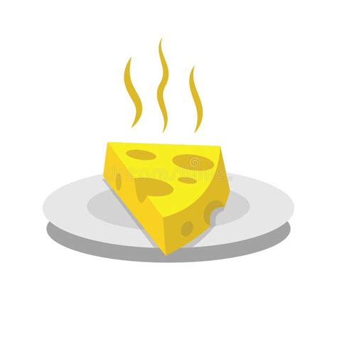 Stinky cheese on a plate stock illustration. Illustration of drawn - 265878969