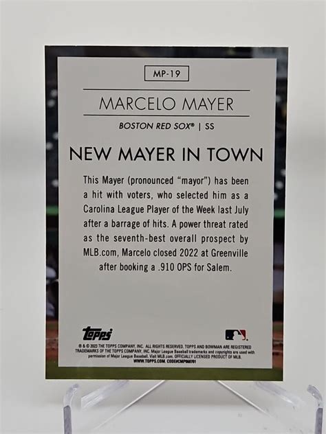 Bowman Chrome Marcelo Mayer Modern Prospects Boston Red Sox Mp