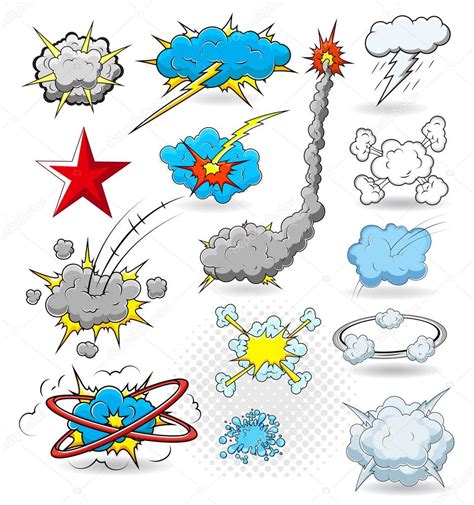 Juego De Ilustraci N Vectorial R Faga De Nube De Explosi N C Mica