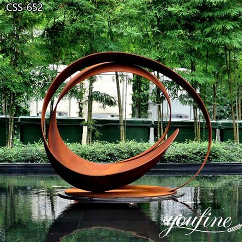 Corten Steel Water Fountain Outdoor Abstract Art Youfine Sculpture