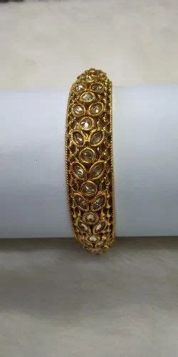 Golden Casual Wear Brass Polki Bangle At Rs 700 Pair In Mumbai ID