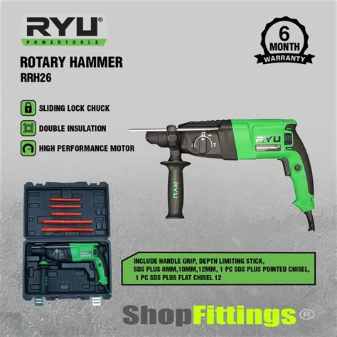 Jual Ryu Rrh Mesin Bor Beton Bobok Sds Plus Rotary Hammer Drill