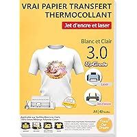 Transourdream Feuilles A Papier Transfert Pour Textile Blanc Ou