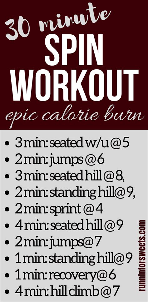 30 Minute Spin Workout For An Epic Calorie Burn Runnin’ For Sweets