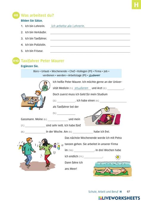 Berufe Online Worksheet For A1 Live Worksheets