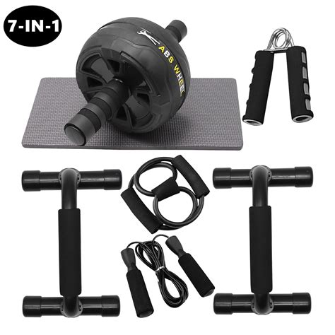7-in-1 Ab Roller Wheel, Home Gym Equipment, Core Strength & Abdominal