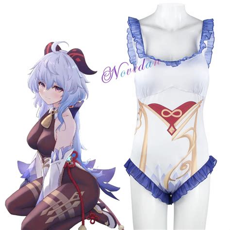 Anime Game Genshin Impact Ganyu Swimsuit Cosplay Costume Sexy Women