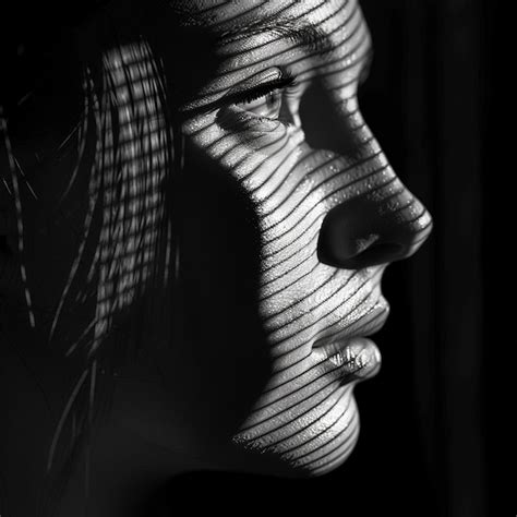 A Womans Face With The Lines Drawn On It Premium AI Generated Image