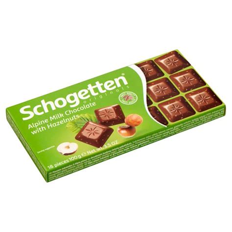 Schogetten Alpine Milk Chocolate With Hazelnuts G Tesco Online