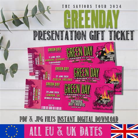 Green Day 2024 Eu And Uk Concert Presentation T Ticket The Saviors