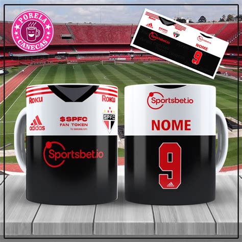 Caneca personalizada time do São Paulo 3º Uniforme 2022 Shopee Brasil