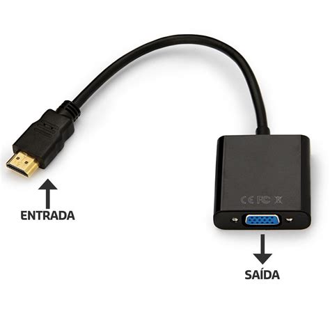 Cabo Conversor HDMI para VGA sem áudio Conexão sem limites