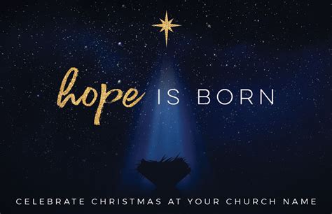 Christmas Star Hope is Born InviteCard - Church Invitations - Outreach ...