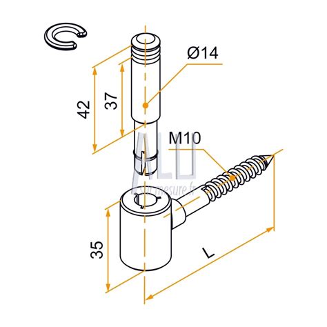 Gond Tirefond Visser Axe Polyamide Diam Tre Renforc Acier Pou