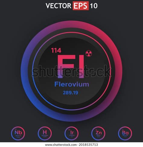 Flerovium Chemical Element Periodic Table Color Stock Vector Royalty