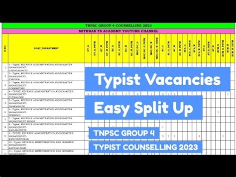 Typist Distribution Easy Split Up Tnpsc Group 4 Typist