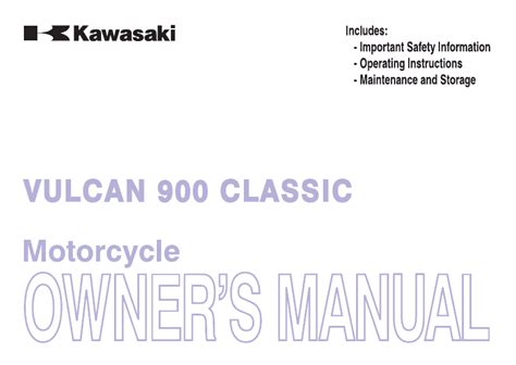 Kawasaki Vulcan Classic Owner S Manual Pdf Pages