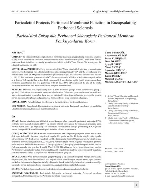 (PDF) Paricalcitol protects peritoneal membrane function in ...