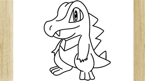 Como Dibujar A Pok Mon Totodile Facilmente Youtube