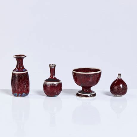 Stig Lindberg Miniatures Pcs Bowl And Vases Gustavsberg Glazed