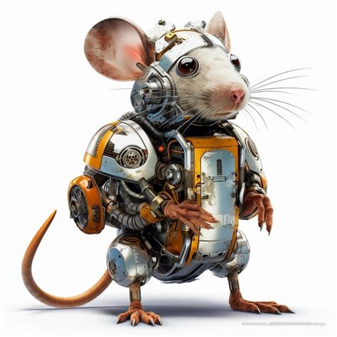 Premium Photo | A rat with a robot suit and the number 1 on it