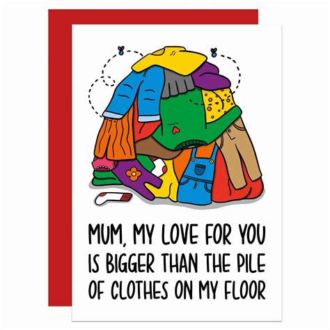 Funny Mothers Day Card From Daughter Washing Pile A6 Card