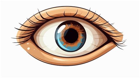 Detailed Cartoon Vector Illustration of Eye Icon in High Quality ...