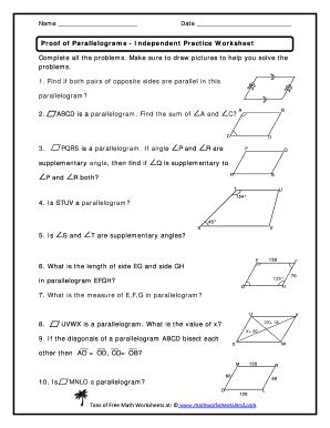 Parallelogram Proofs Worksheet Fill And Sign Printable Template Online