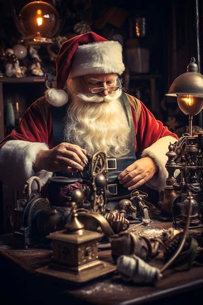 Premium Ai Image Generative Ai Illustration Of Santa Claus Making