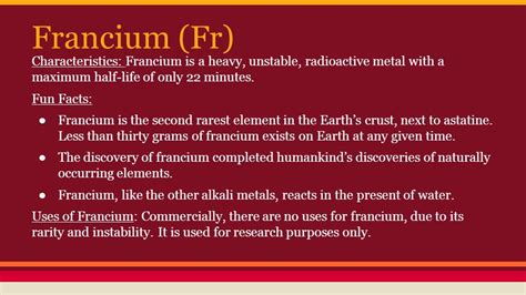 Uses Of Francium