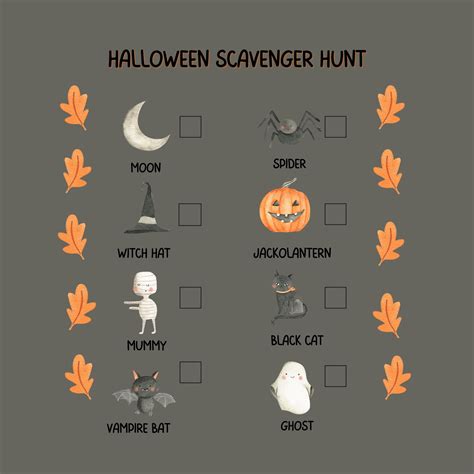 Halloween Scavenger Hunt, Halloween Printable, Halloween Game, Fall Activity, Homeschool ...